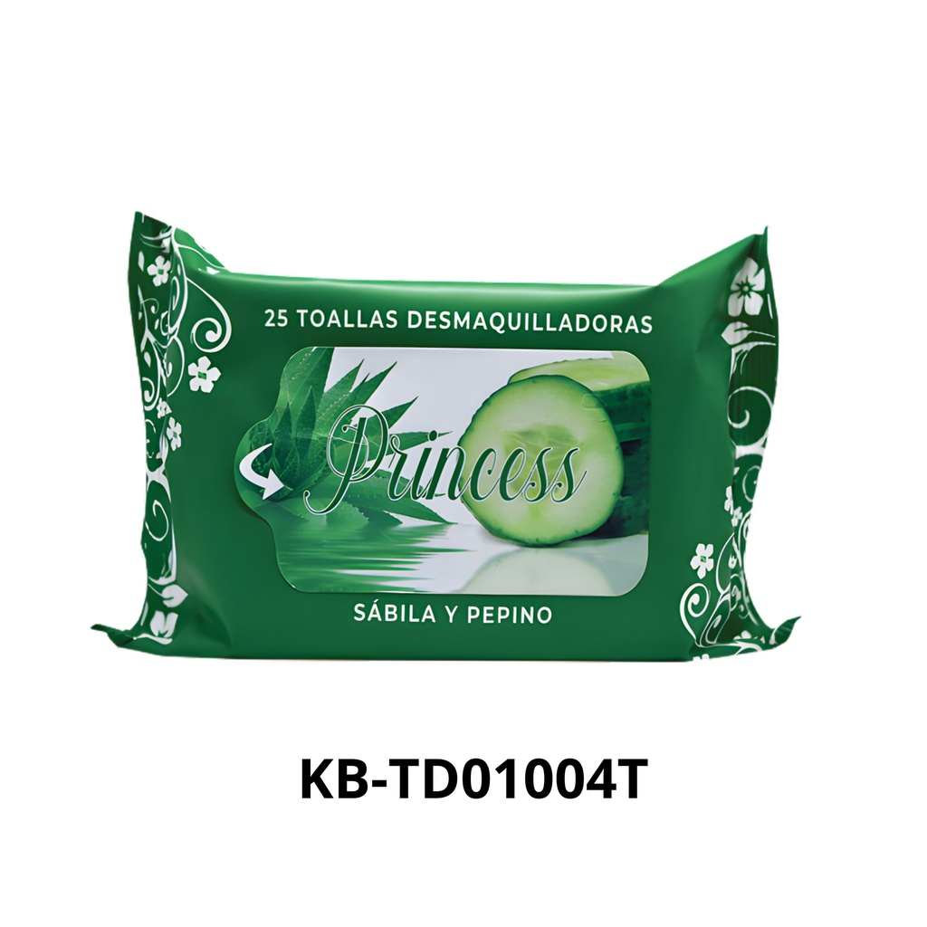 DESMAQUILLADORA PRINCESS SABILA Y PEPINO. 24UXC 