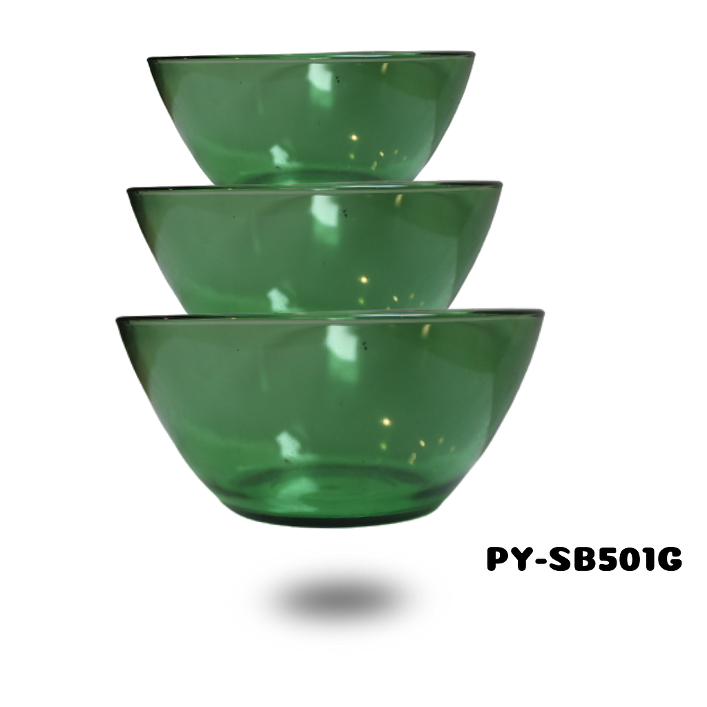 TAZON DE VIDRIO COLOR VERDE DE 5" LISO