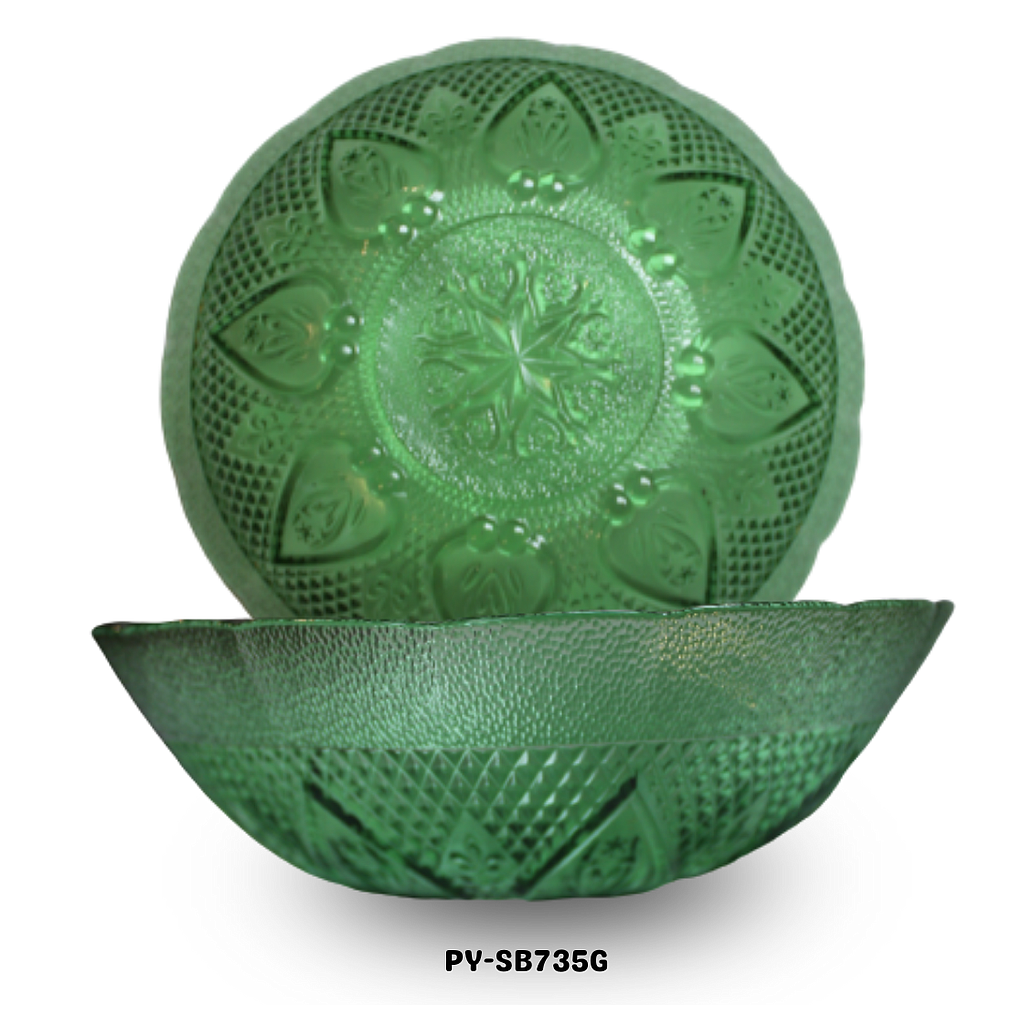 TAZON DE VIDRIO COLOR VERDE DE 6.75 HOJAS