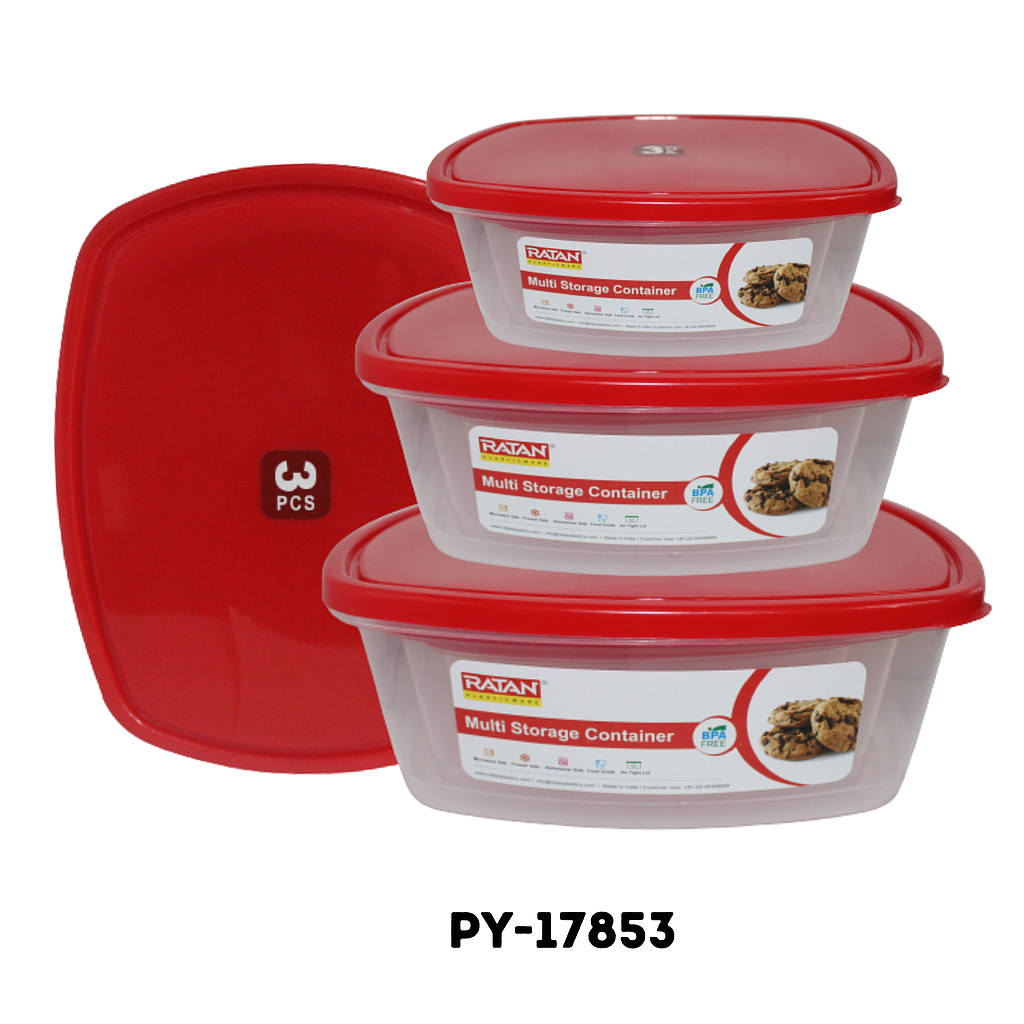 CONTENEDOR RECTANGULAR  3PCS 