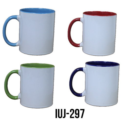 [IUJ-297] TAZA CERAMICA BLANCA P. SUBLIMAR /FONDO COLOR