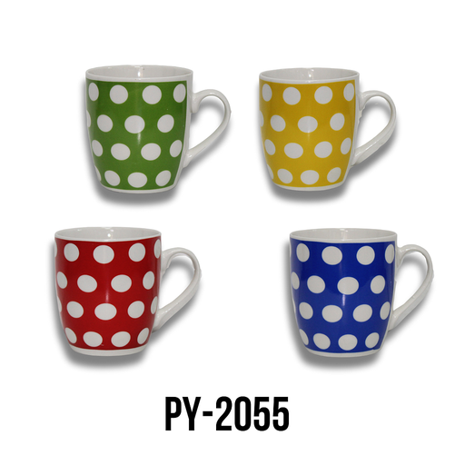 [PY-2055] TAZA 10 ONZ COLORES CIRCULOS
