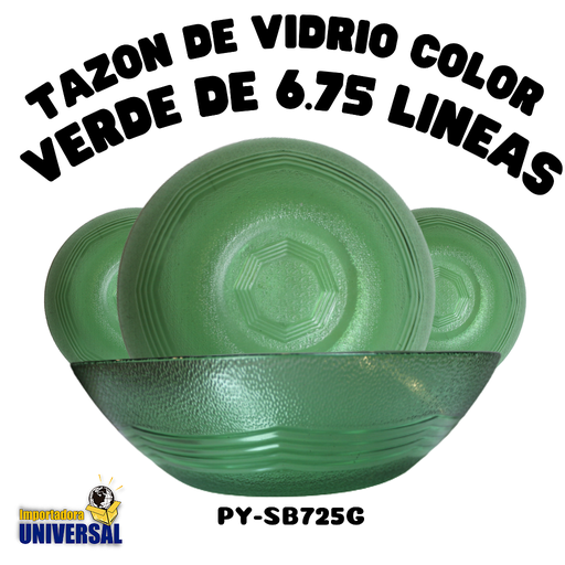 [PY-SB725G] TAZON DE VIDRIO COLOR VERDE DE 6.75 LINEAS