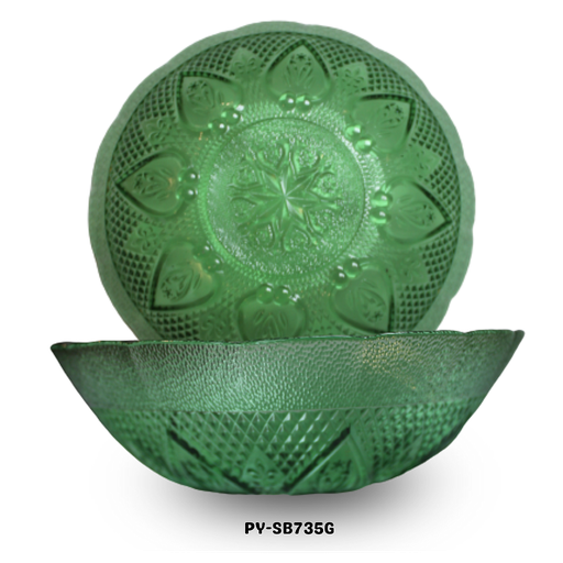 [PY-SB735G] TAZON DE VIDRIO COLOR VERDE DE 6.75 HOJAS