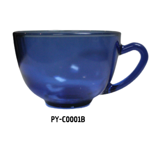 [PY-C0001B] TAZA DE VIDRIO COLOR AZUL 225ML